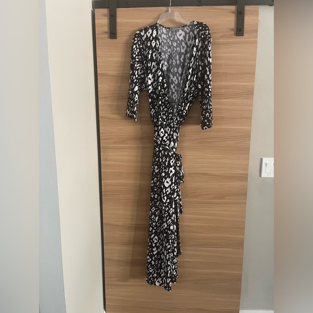 Jessica London Monochrome Animal Print Wraparound Maxi Dress Size 22W